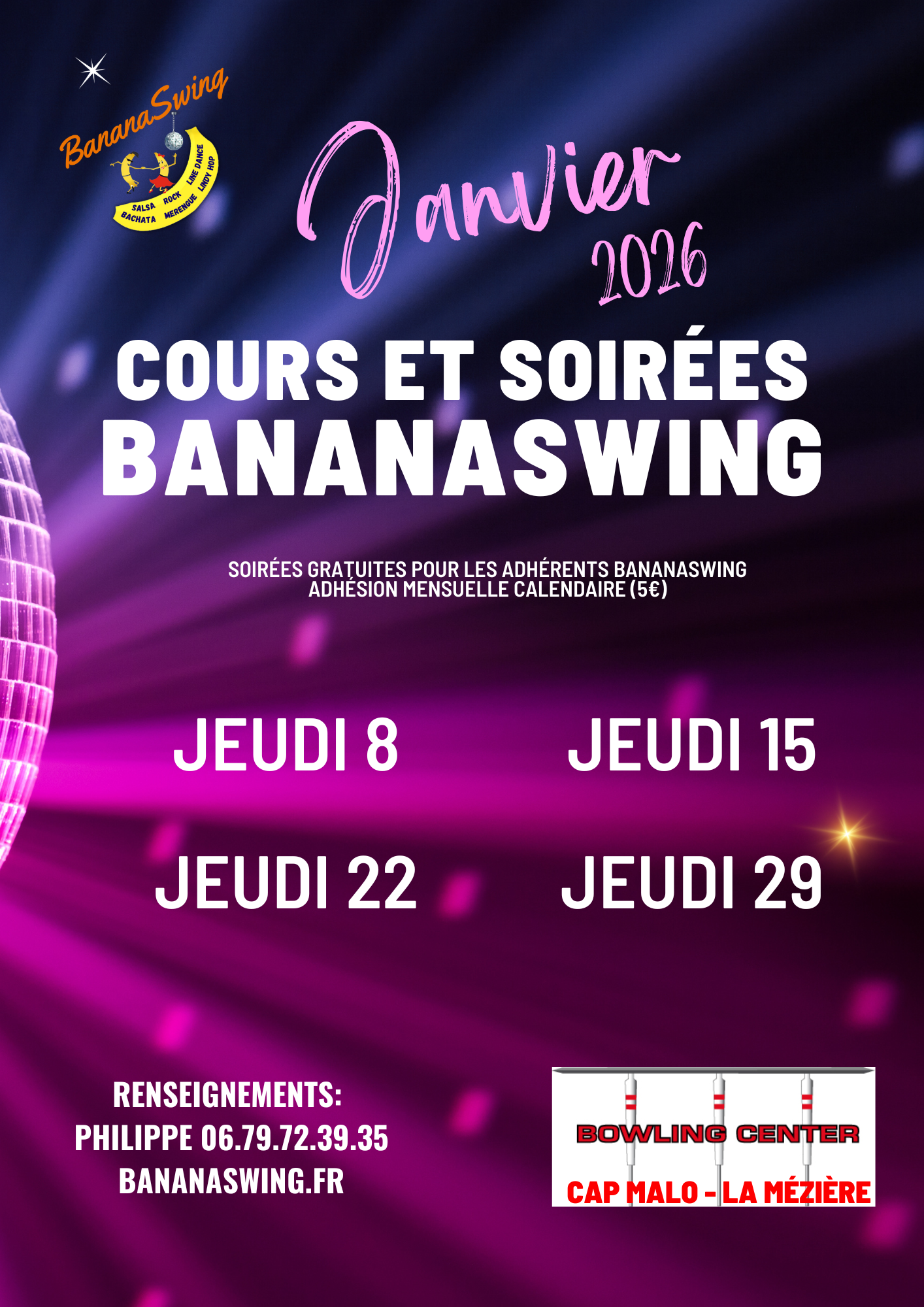 Kizomba, Rock et Bachata + Soirée Latino-Rock au Bowling Cap Malo