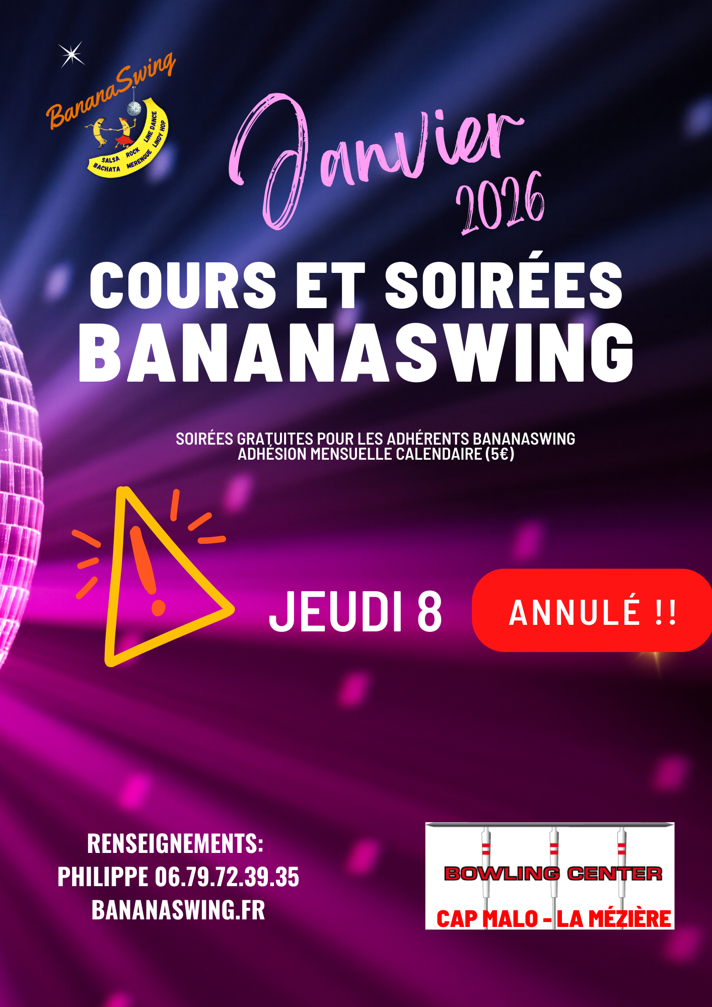 Kizomba, Rock et Bachata + Soirée Latino-Rock au Bowling Cap Malo