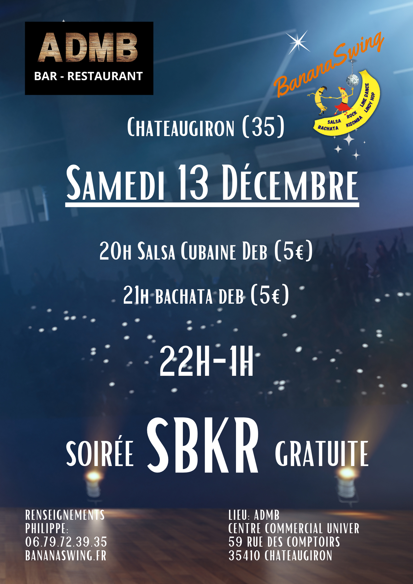 Salsa et Bachata + Soirée Latino-Rock à l'ADMB à Chateaugiron