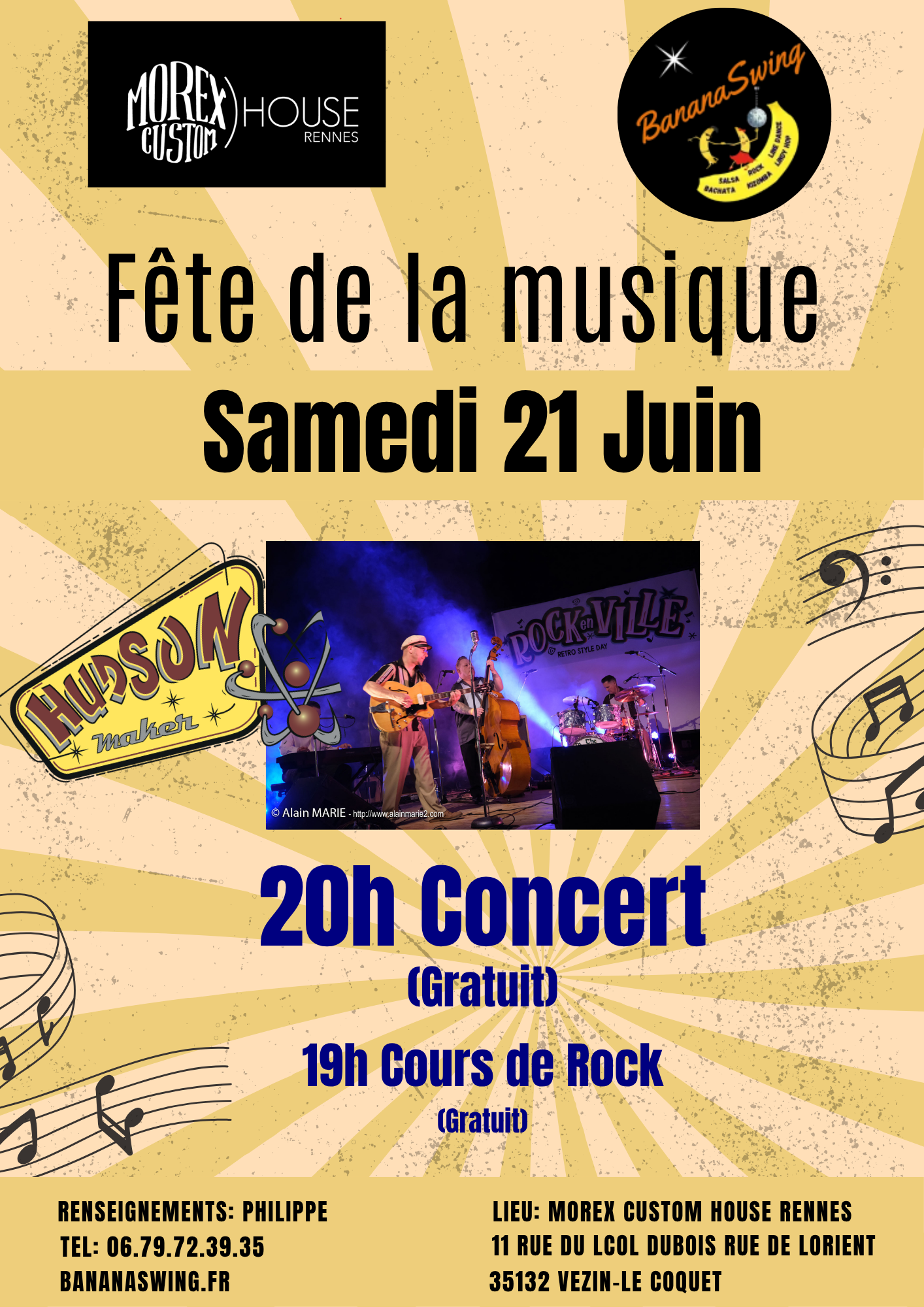 Fête de la musique avec "Hudson Maker" au Morex