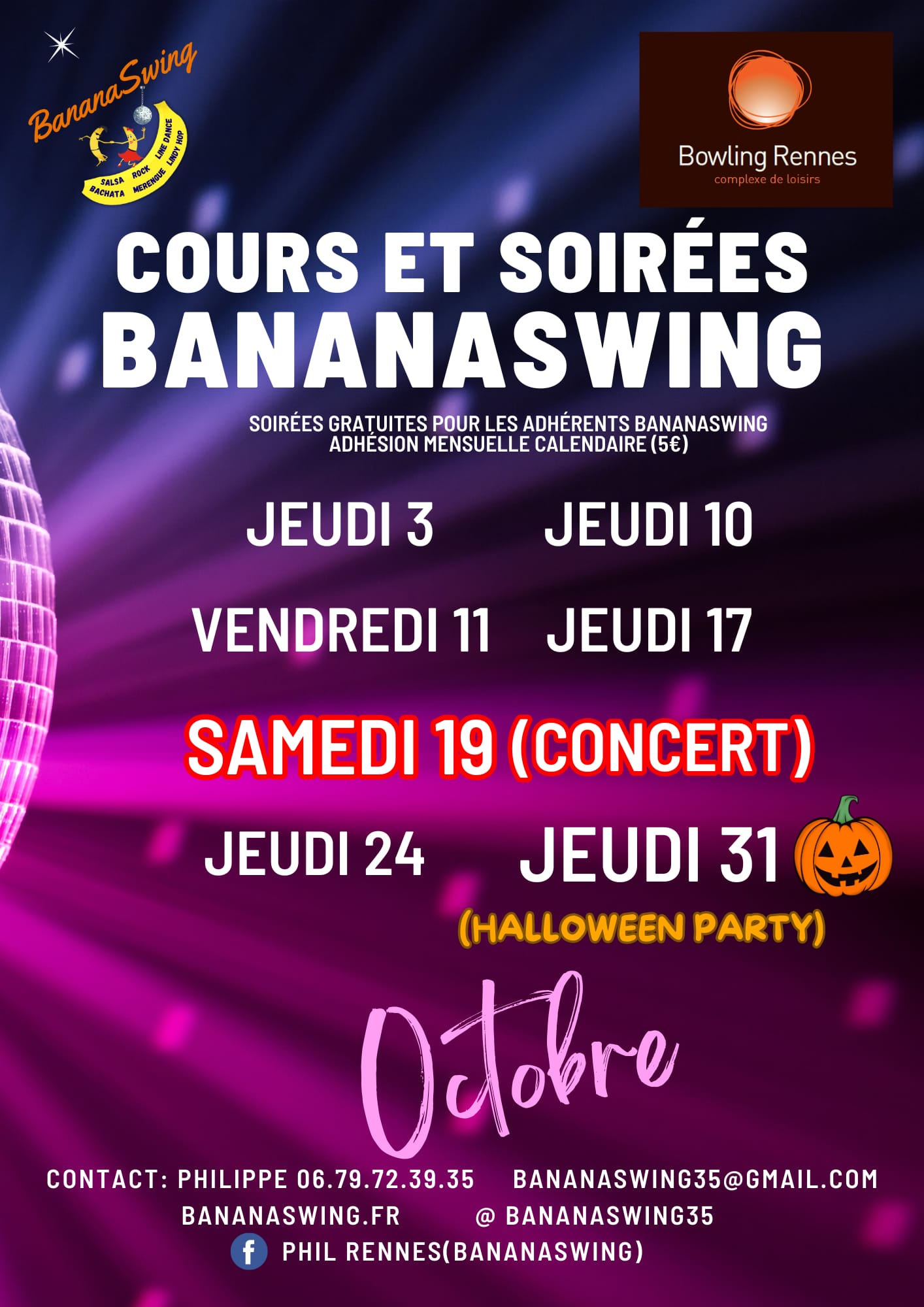 Kizomba, Rock & Bachata + Soirée Latino-Rock au Bowling Alma