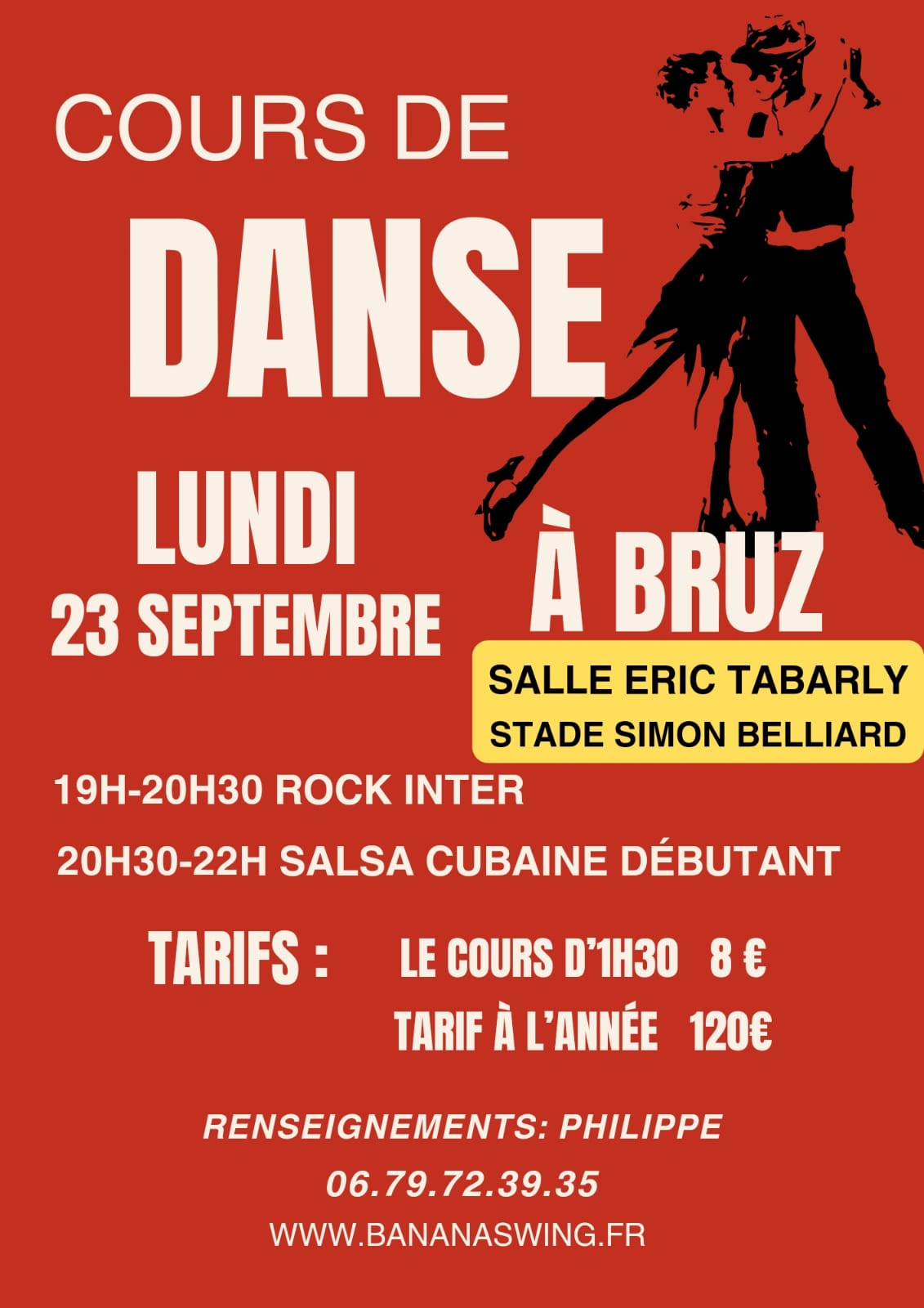 Cours de Rock et Salsa à Bruz (Stade Simeon Belliard, salle ÉRIC TABARLY)