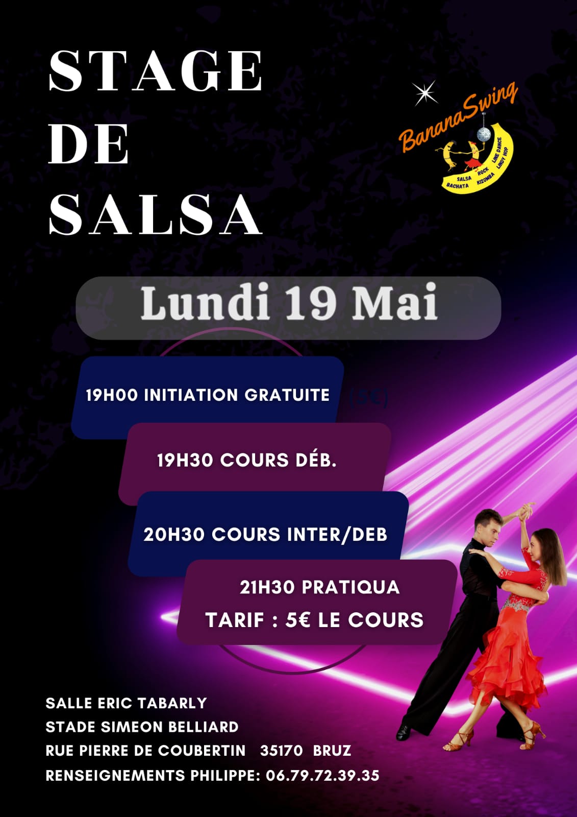 Stage de salsa cubaine à Bruz (Stade Simeon Belliard, salle ÉRIC TABARLY)