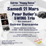 Initiation lindy hop & Soirée-Concert avec "Peter Butler's Swing Trio", salle de la Chalotais à Vern/Seiche
