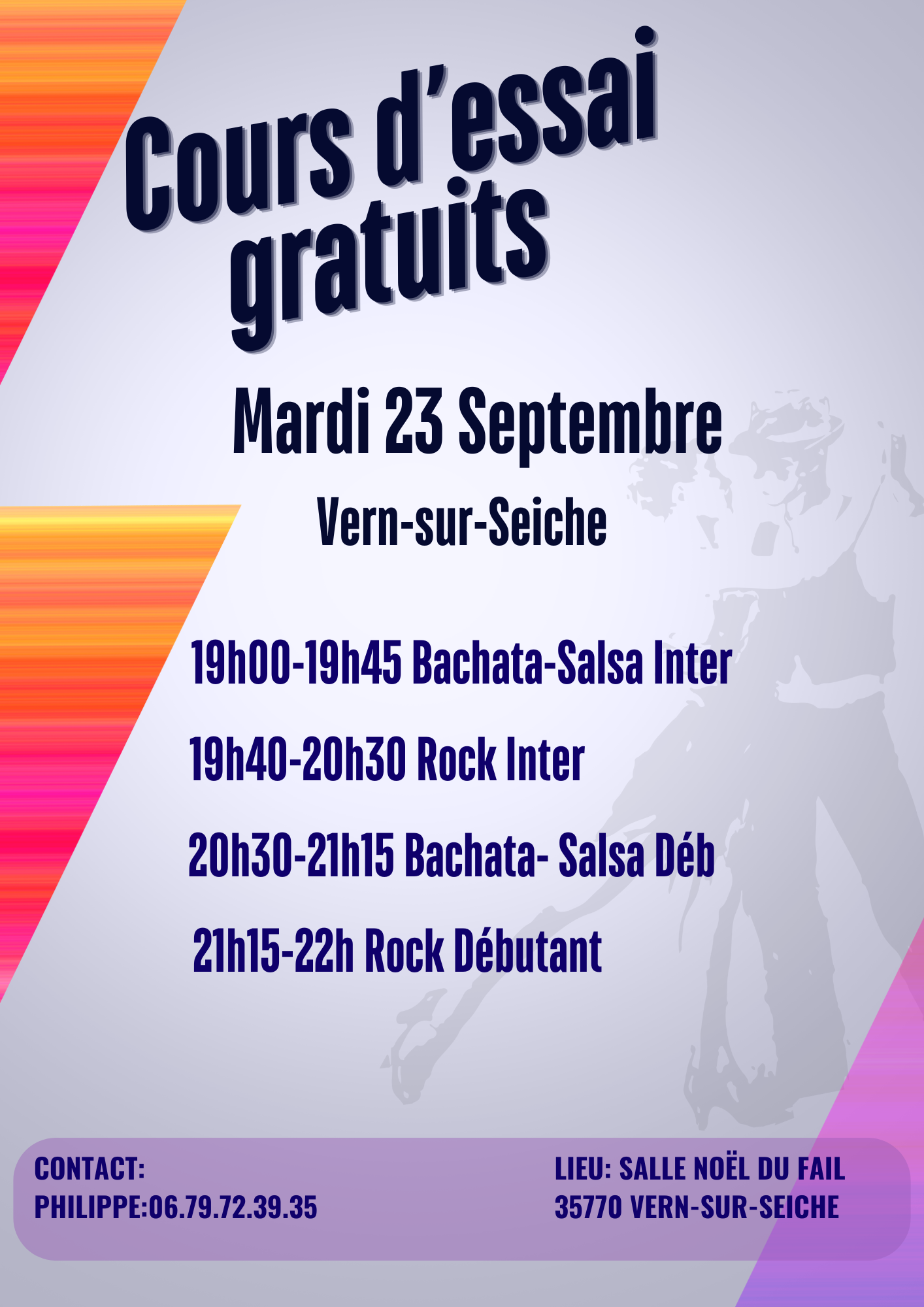 Portes Ouvertes et cours d'essai à l'école Noël du Fail à Vern/Seiche (salle Grand Bé)