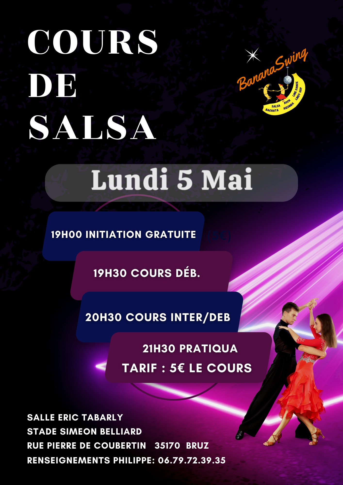 Stage de salsa cubaine à Bruz (Stade Simeon Belliard, salle ÉRIC TABARLY)