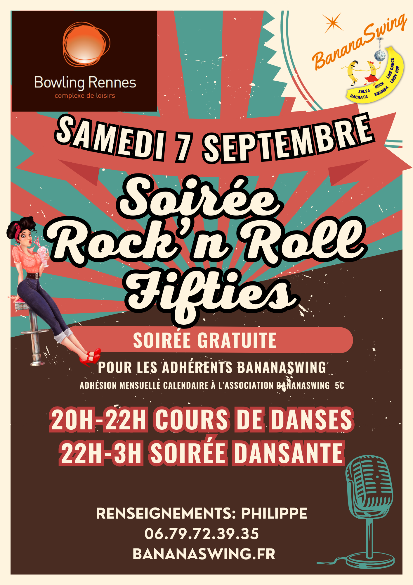 Kizomba & Rock + Soirée Latino-Rock "Fifties" au Bowling Alma