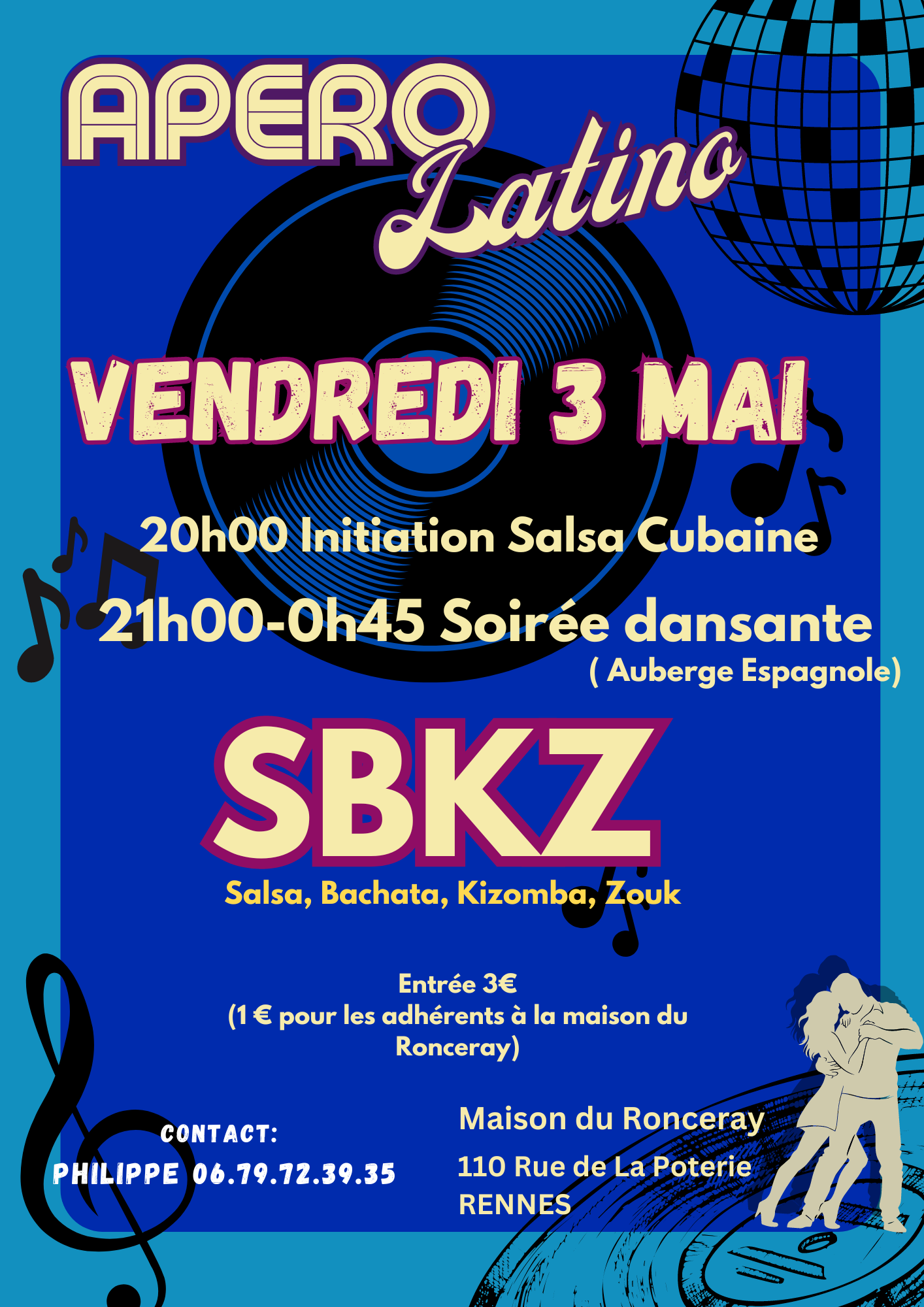 Apéro Latino-Rock à la Maison du Ronceray  (initiation salsa)