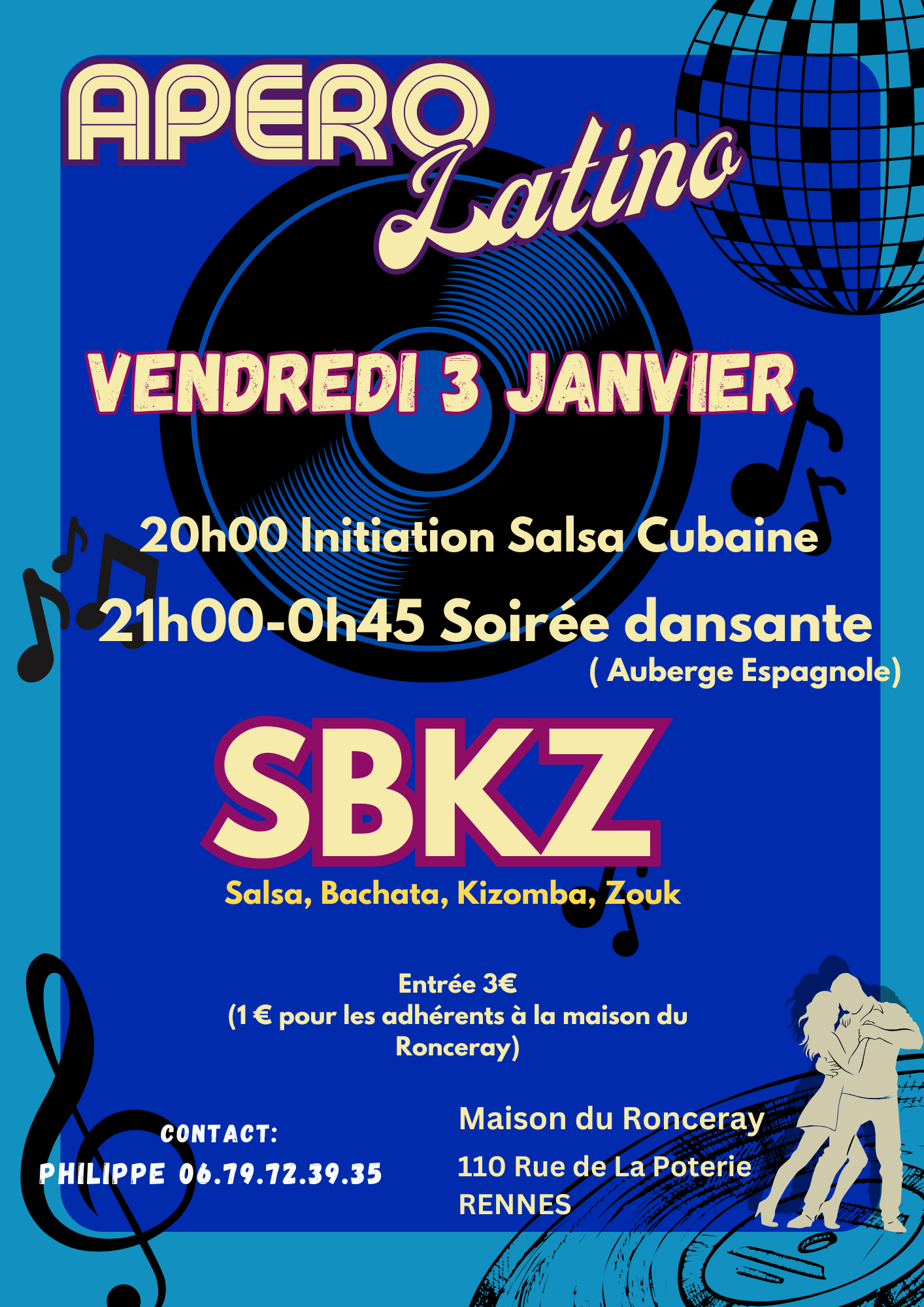 Apéro Latino-Rock à la Maison du Ronceray  (initiation salsa)