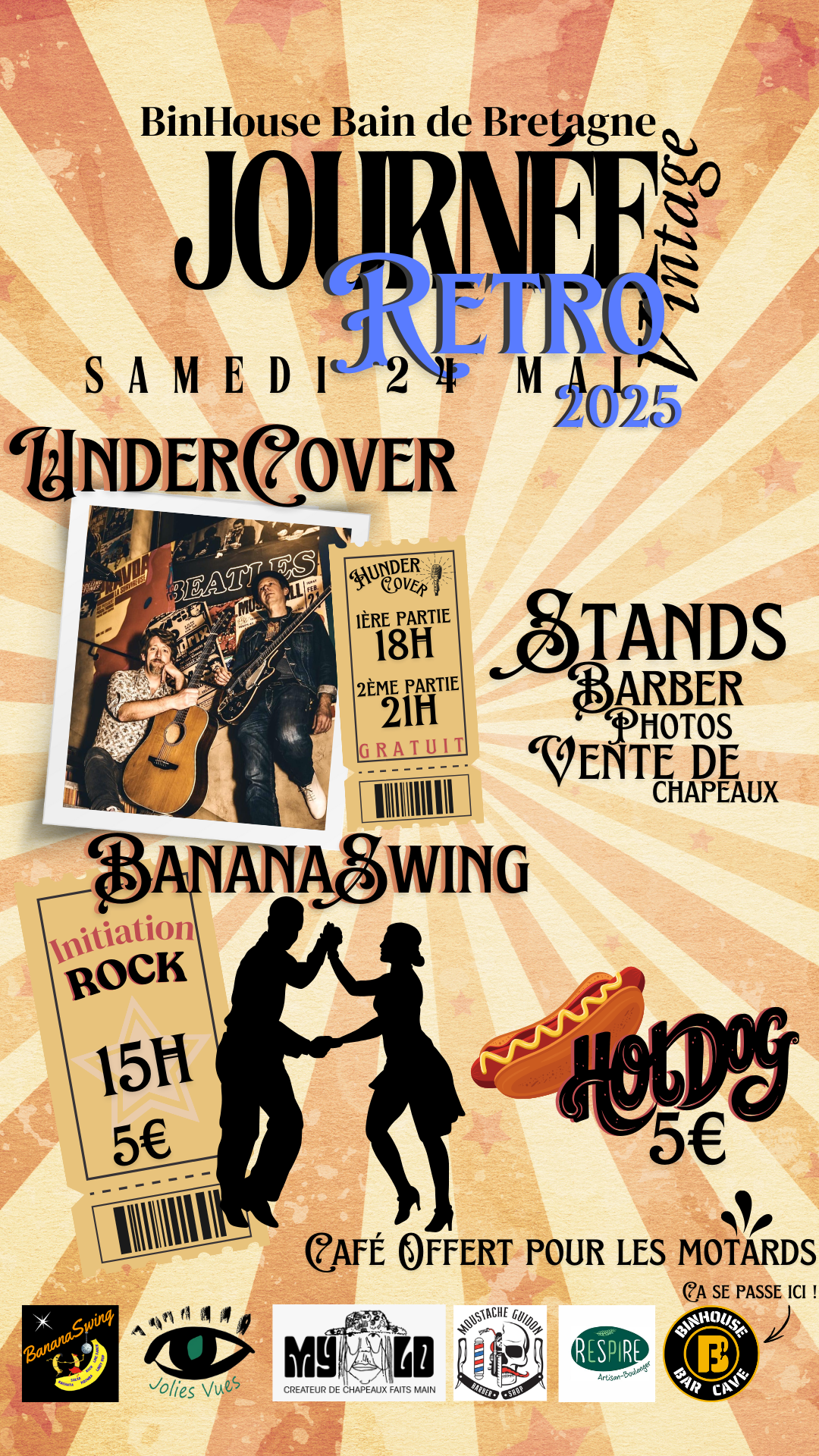 Initiation Rock, après-midi et soirée-concert Rock'n Roll avec le duo "Undercover" au Binhouse à Bain de Bretagne
