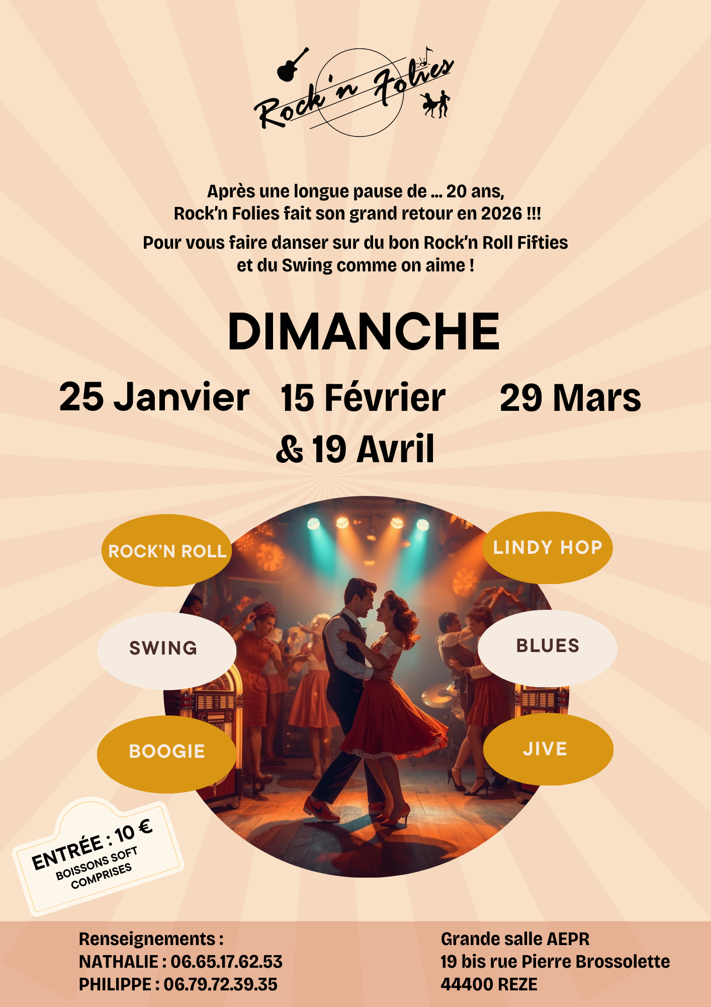 Après-Midi "Rock'n Folie's" 90 % Rock'n Roll Fifties et Swing à Rezé