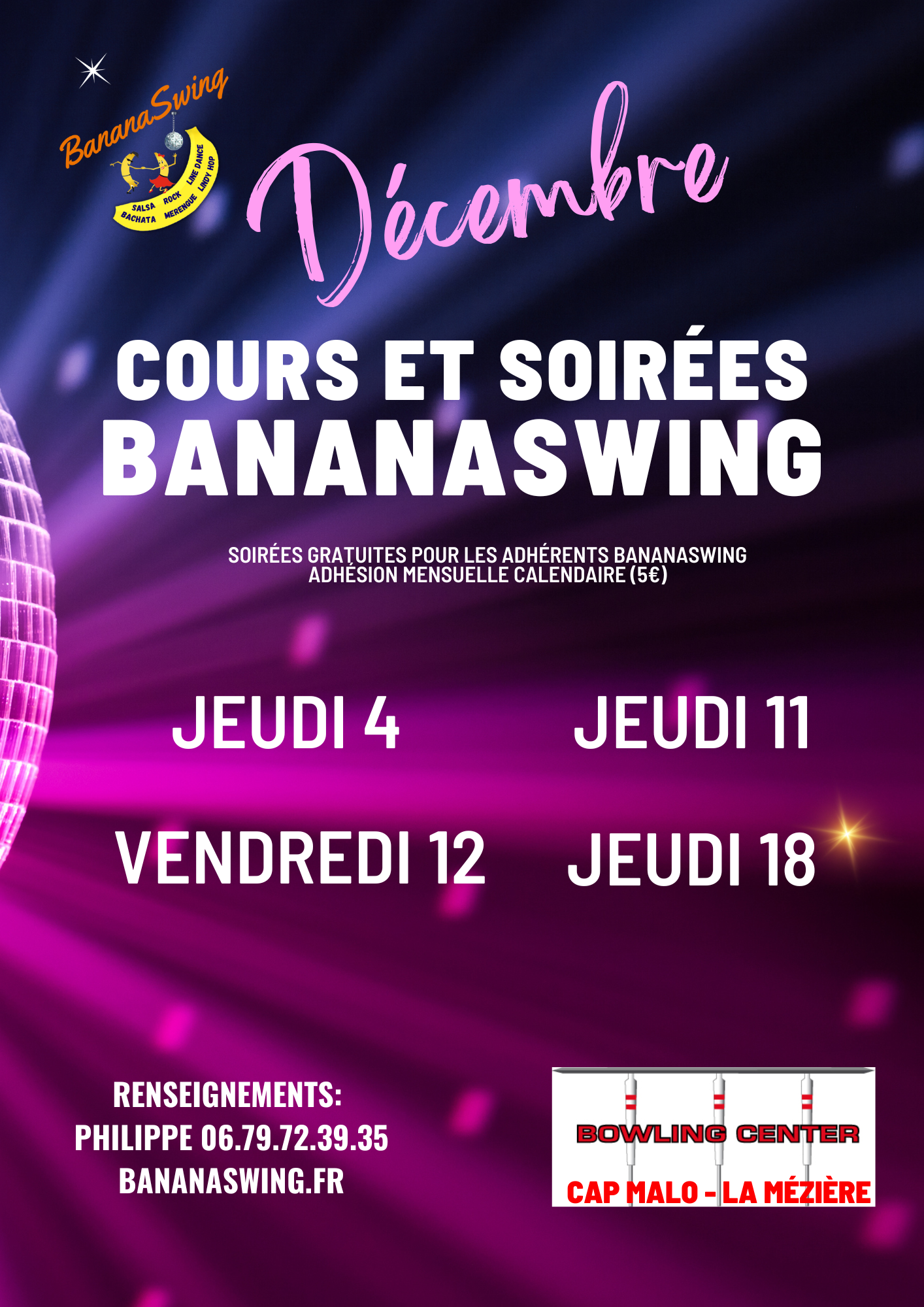 Kizomba, Rock et Bachata + Soirée Latino-Rock au Bowling Cap Malo