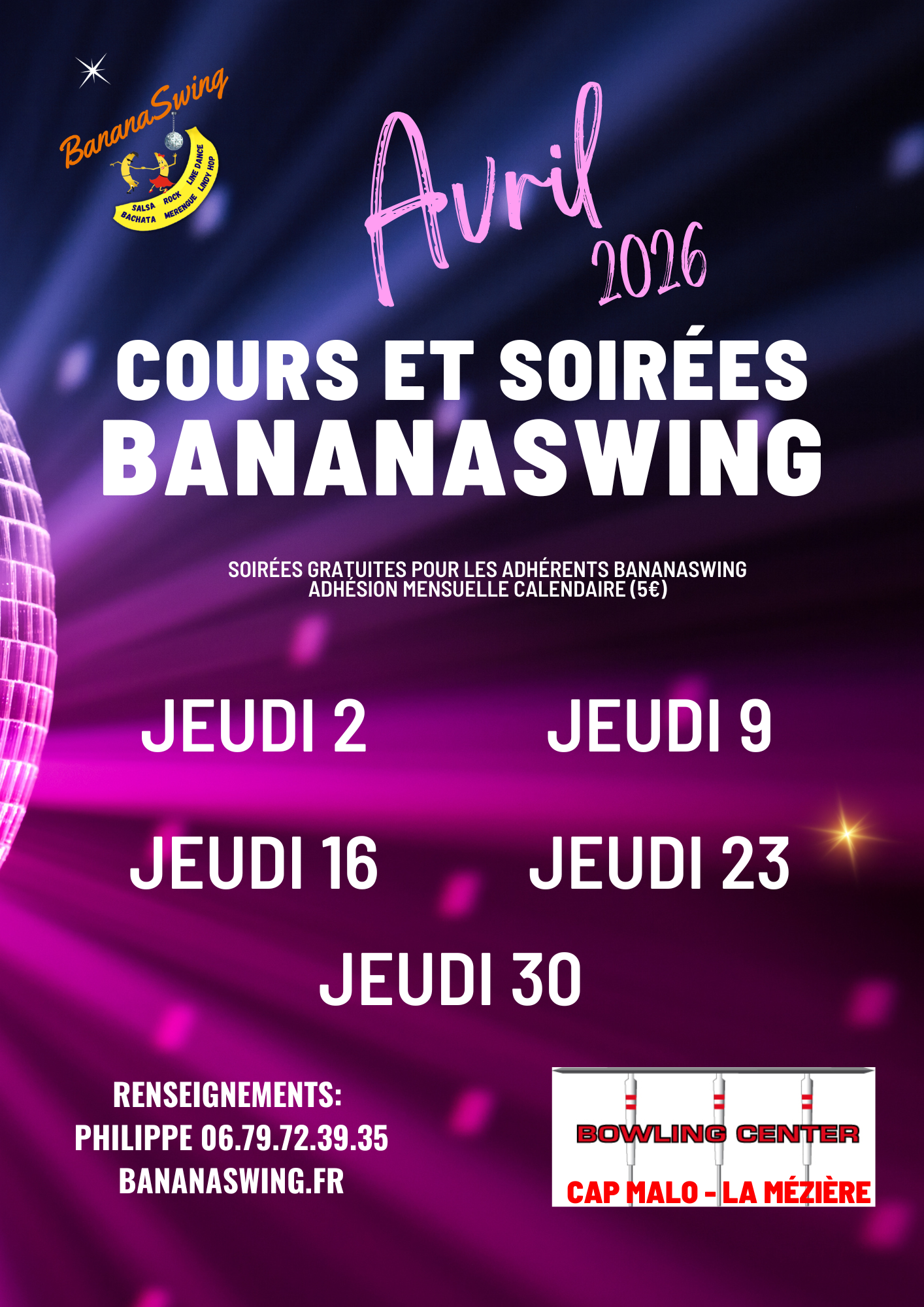 Kizomba, Rock et Bachata + Soirée Latino-Rock au Bowling Cap Malo