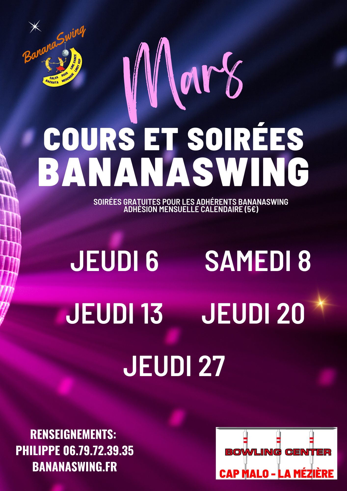 Kizomba, Rock & Bachata + Soirée Latino-Rock au Bowling Cap Malo