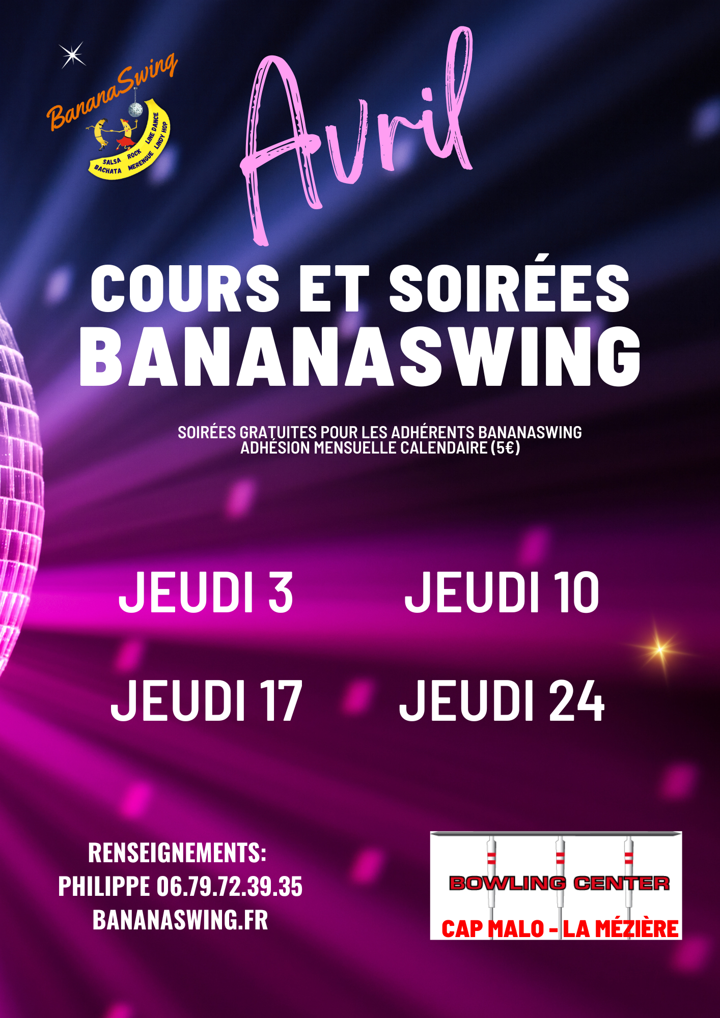 Lindy hop, Bachata et Kizomba + Soirée Latino-Rock au Bowling Cap Malo