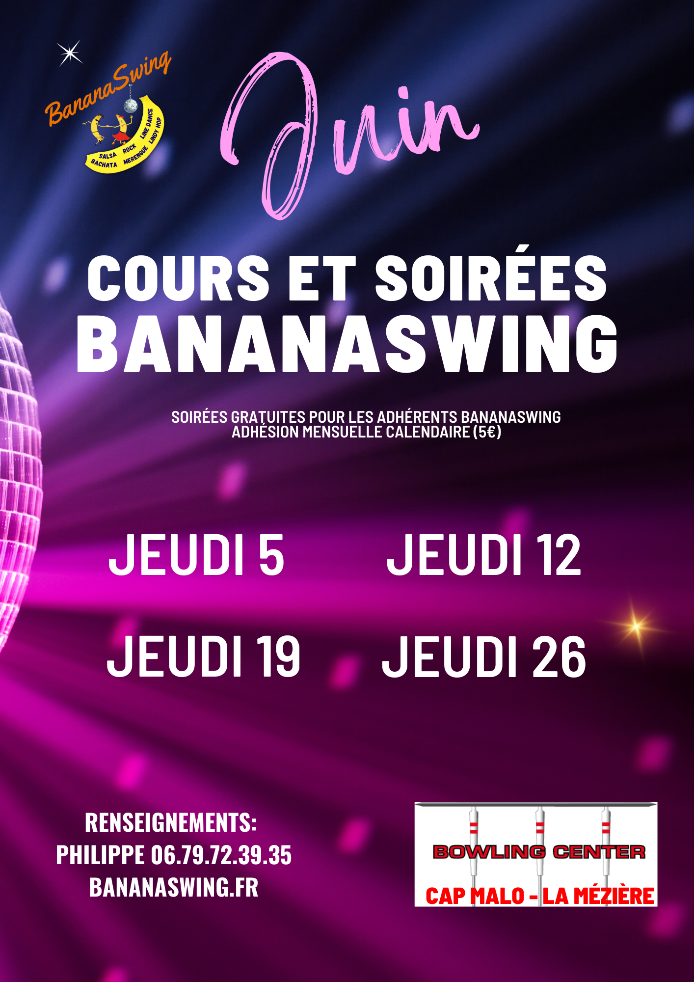 Kizomba, Rock et Bachata + Soirée Latino-Rock au Bowling Cap Malo