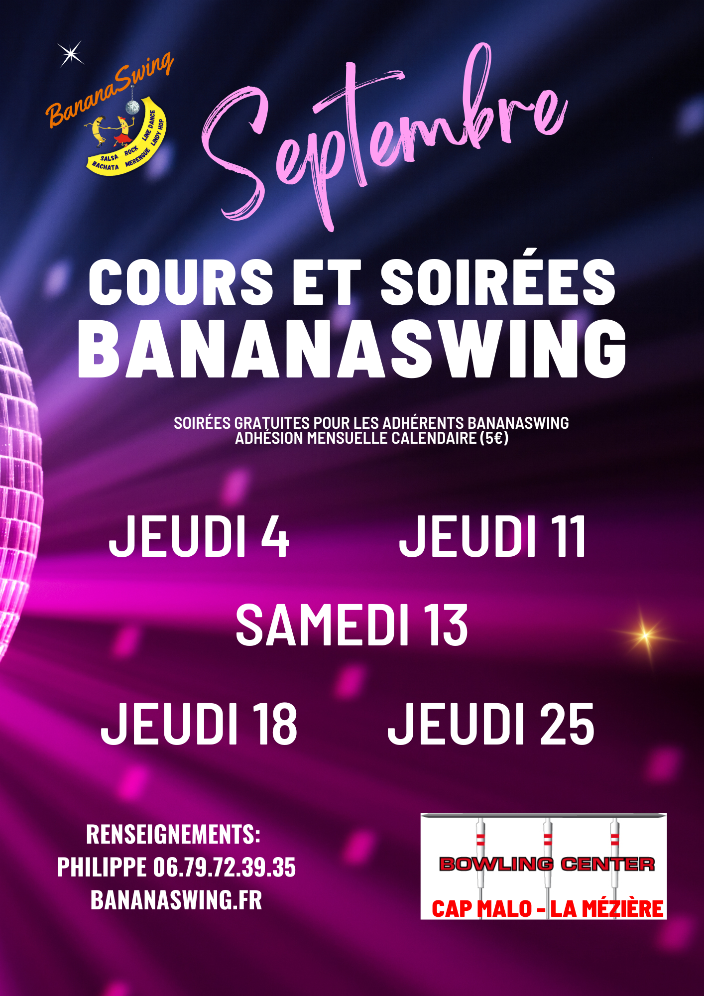 Kizomba, Rock et Bachata + Soirée Latino-Rock au Bowling Cap Malo