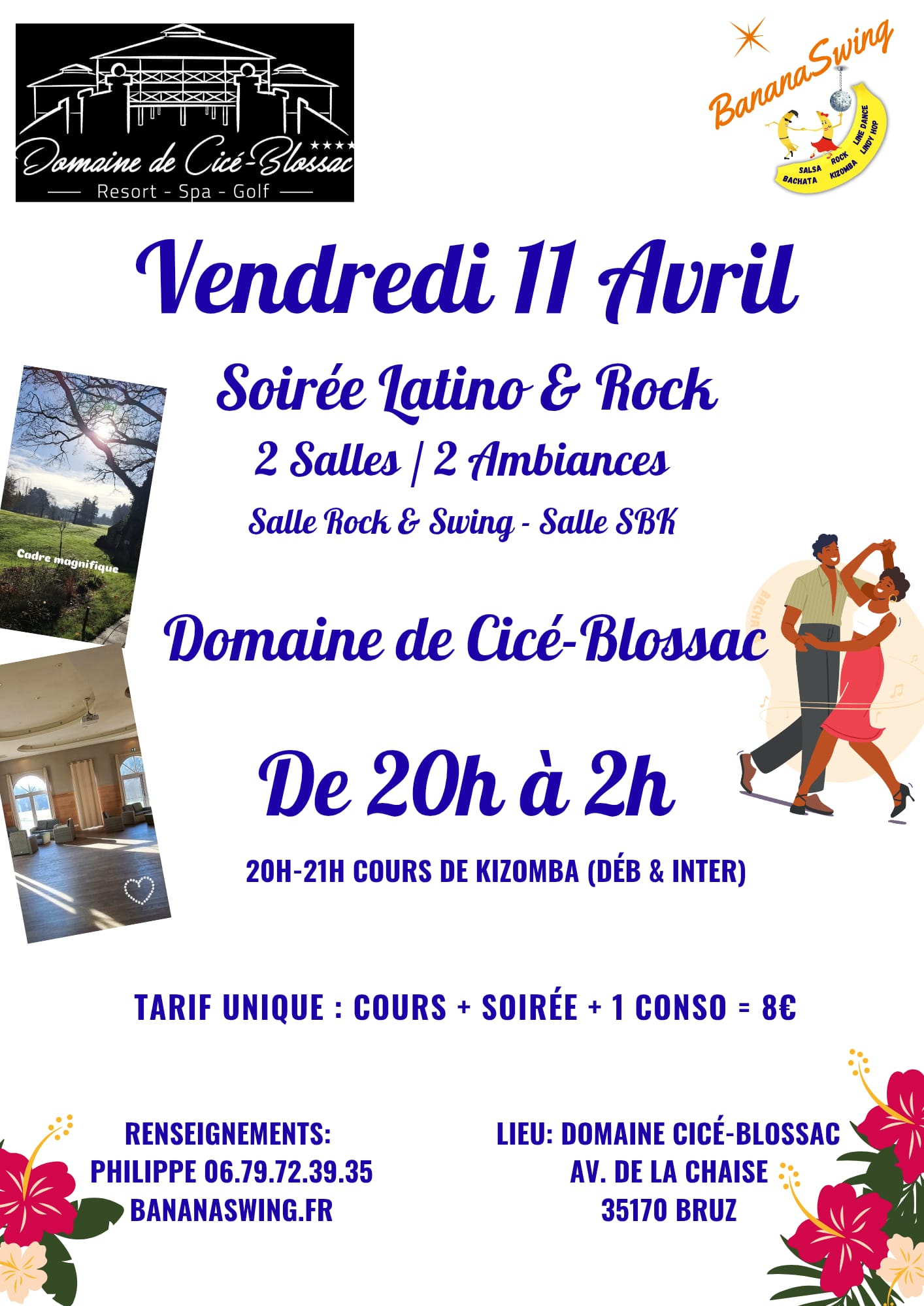 Stage de Kizomba + Soirée Latino-Rock  au Domaine de Cicé-Blossac