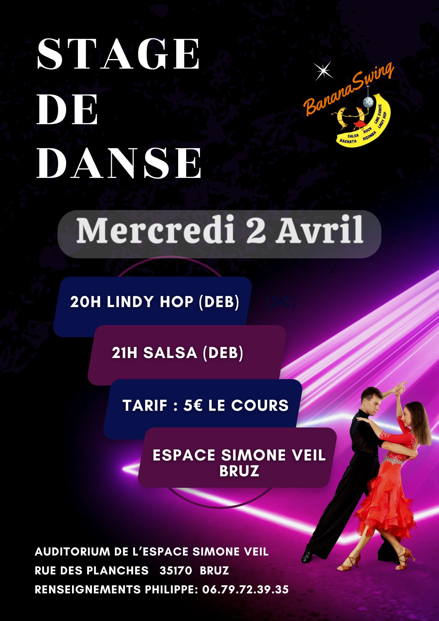 Stage de lindy hop et salsa cubaine à Bruz (Auditorium de l'Espace Simone Veil)