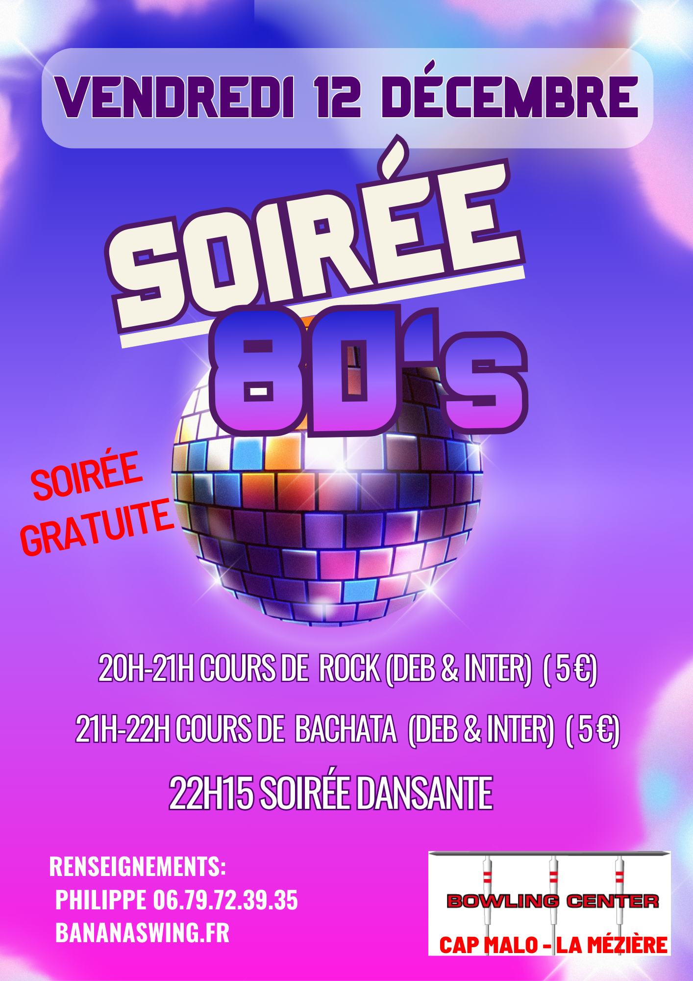 Rock et Bachata + Soirée Latino-Rock Années 80 au Bowling Cap Malo