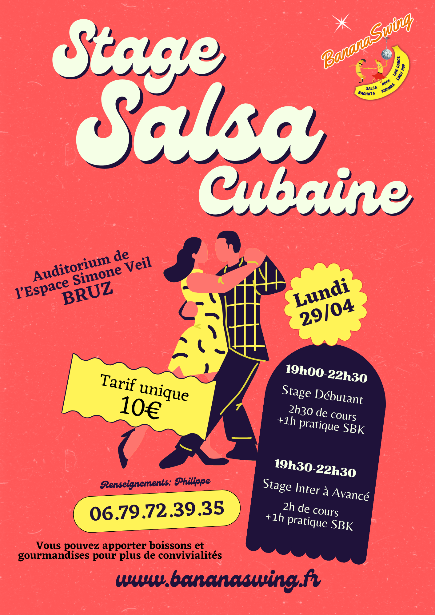 Stage Salsa Cubana tous niveaux à Bruz (Auditorium de l'Espace Simone Veil)