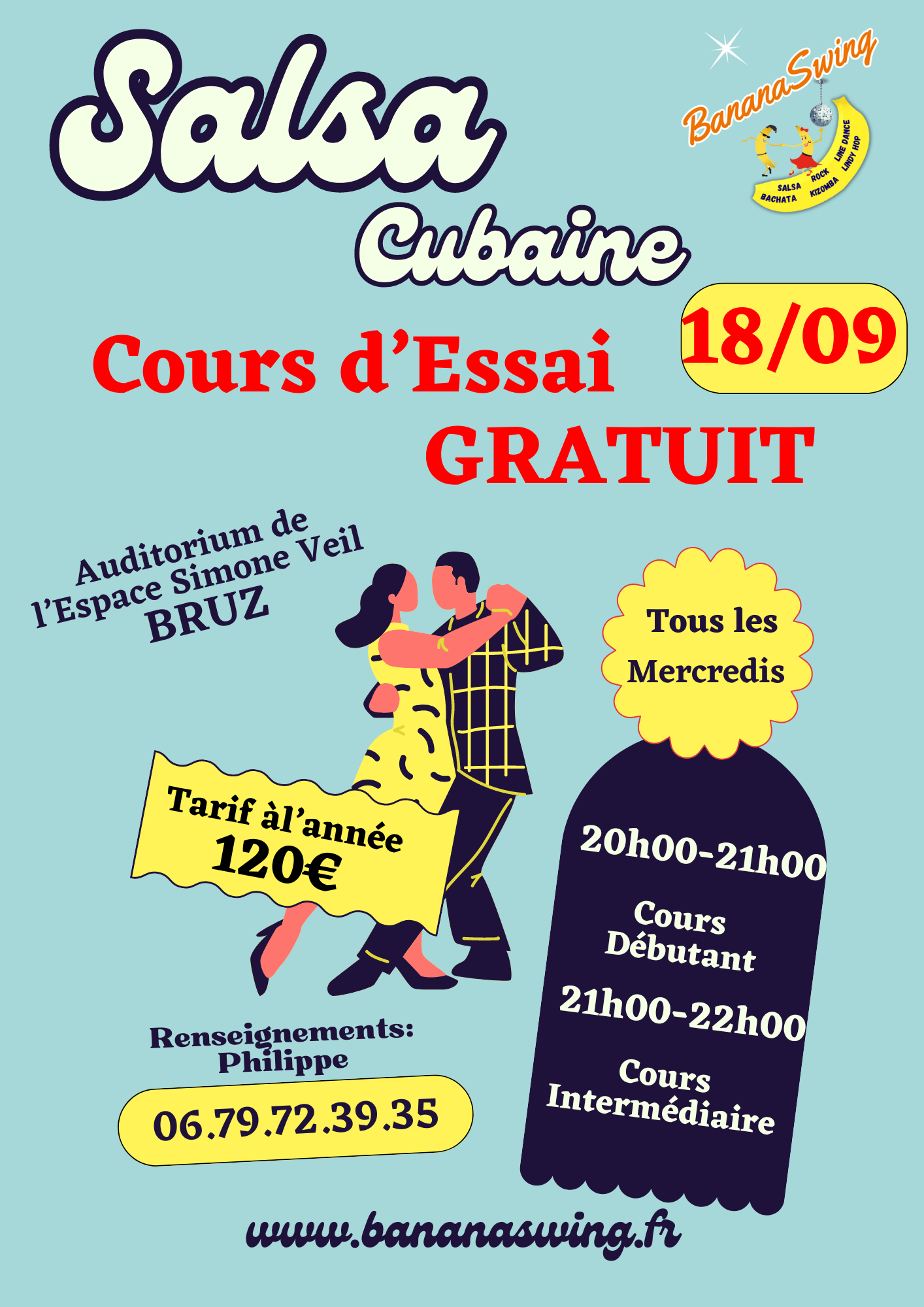 Cours d'essai de Salsa Cubaine à Bruz (Auditorium de l'Espace Simone Veil)