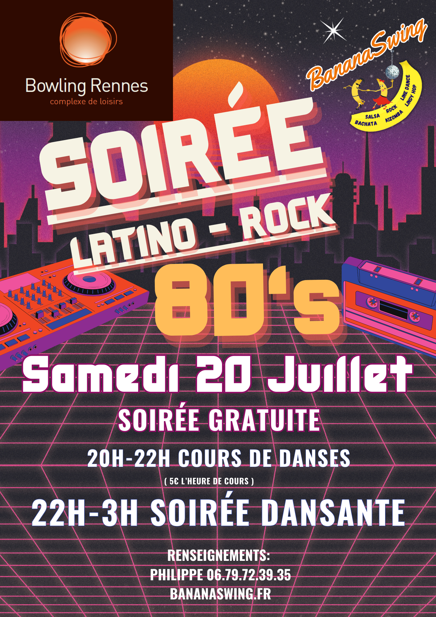 Bachata & Rock + Soirée Latino-Rock "Années 80" au Bowling Alma