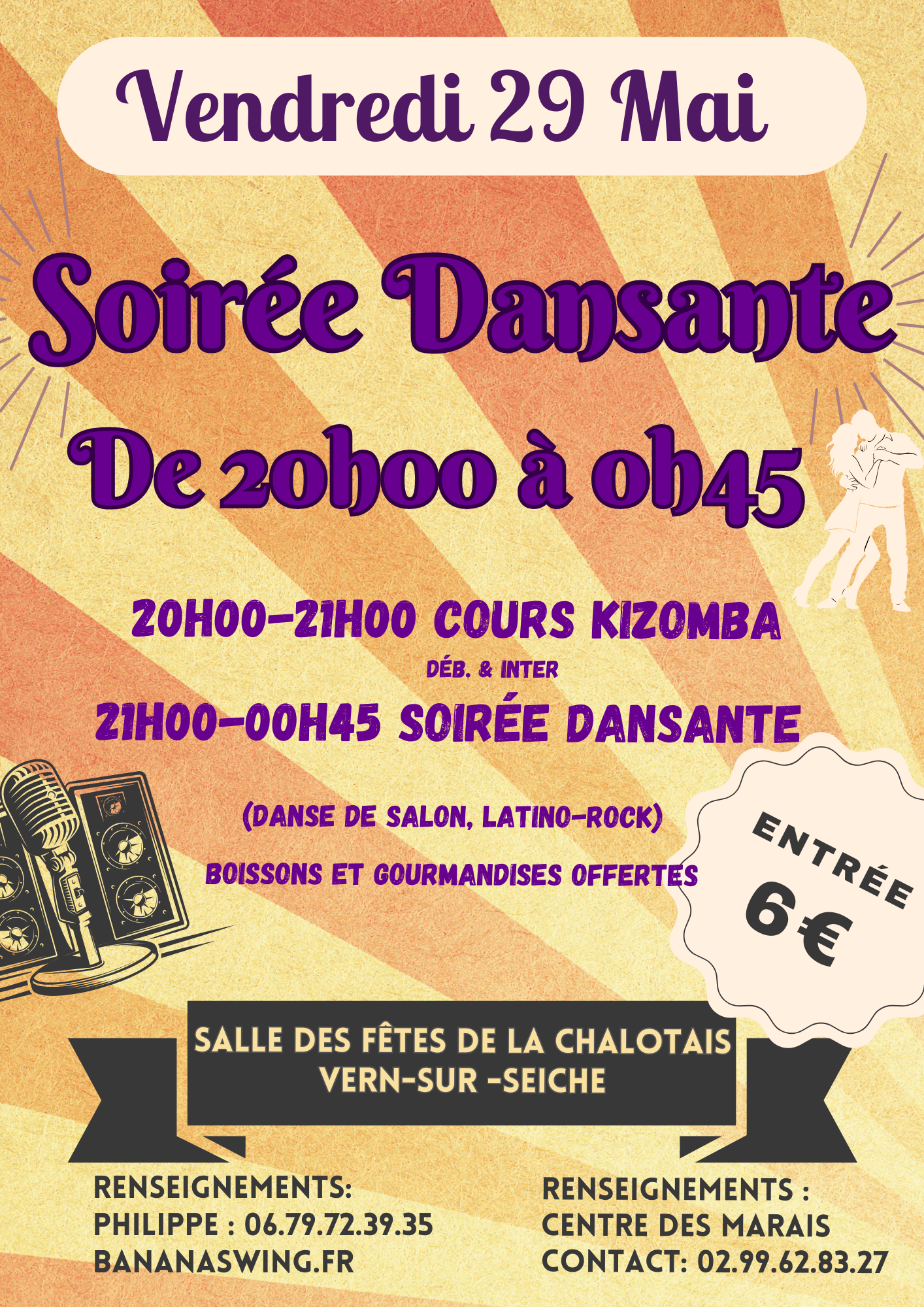 Kizomba débutant et inter & Soirée "Happy Danse", salle de la Chalotais à Vern/Seiche
