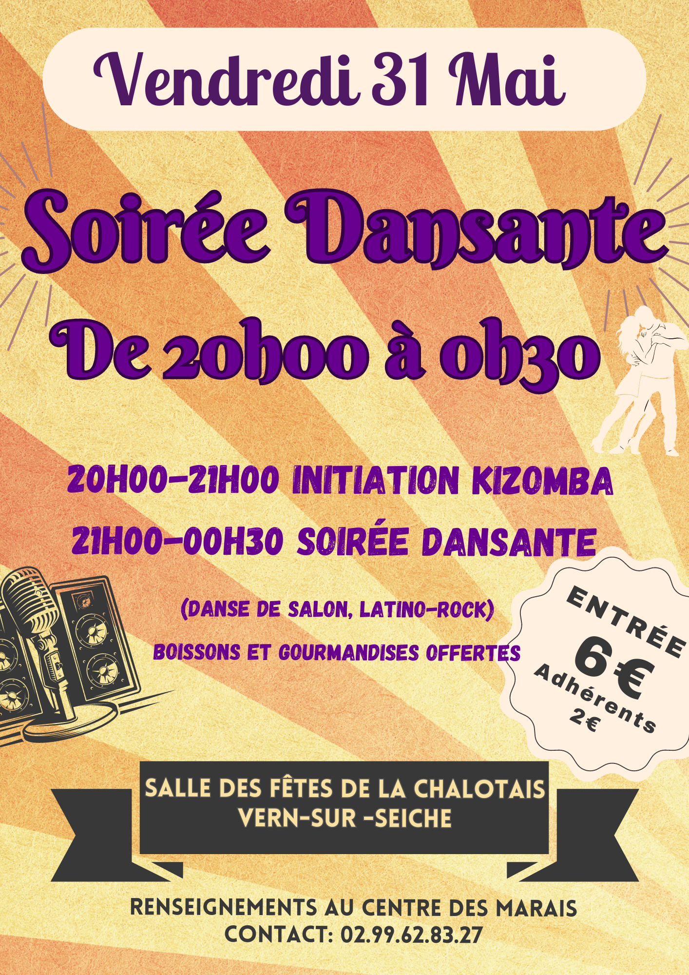 Initiation à la Kizomba & Soirée "Happy Danse", salle de la Chalotais à Vern/Seiche