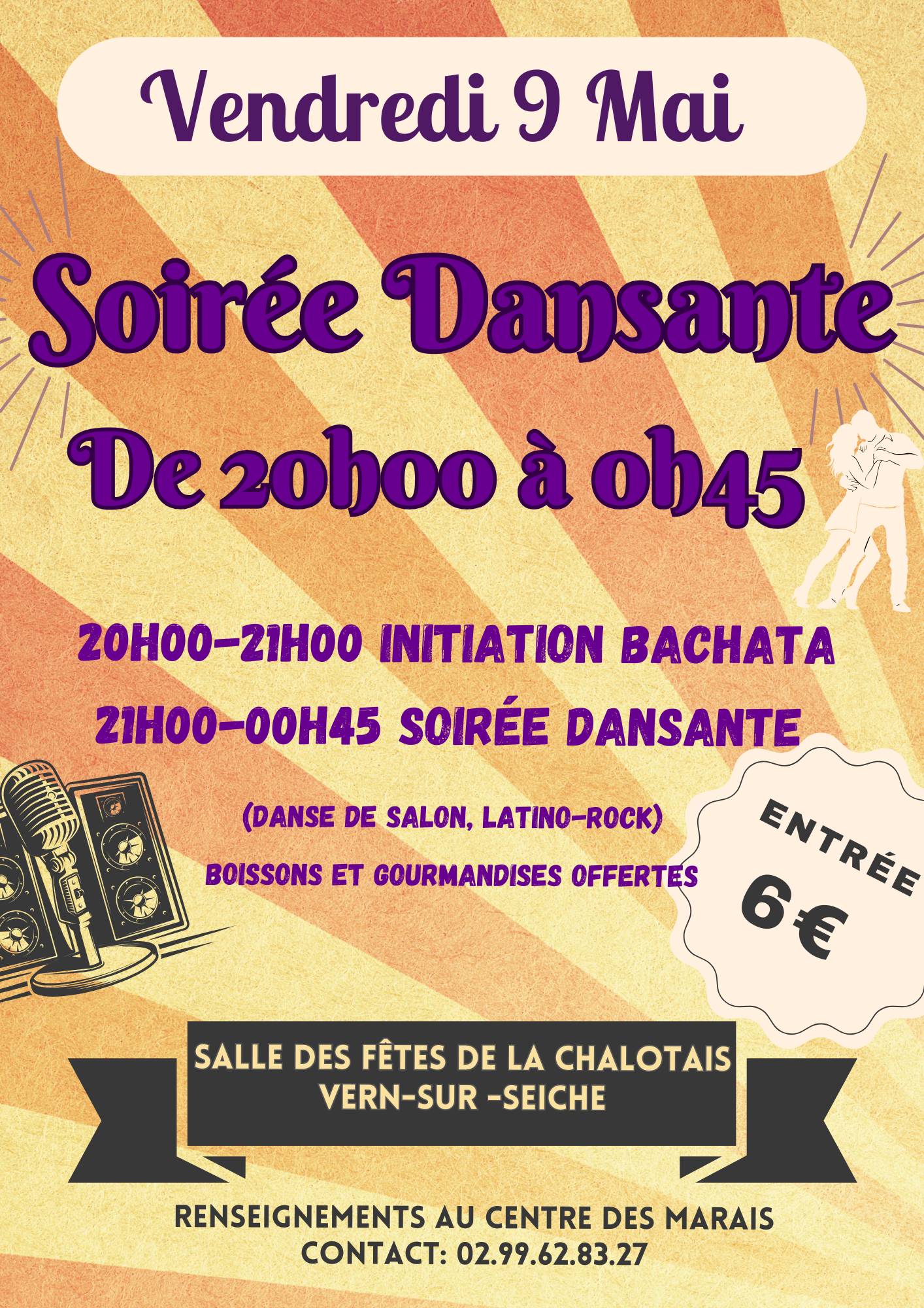 Initiation à la Bachata & Soirée "Happy Danse", salle de la Chalotais à Vern/Seiche