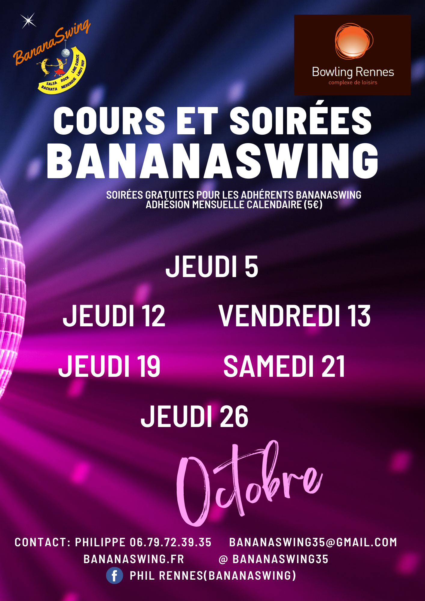 Lindy hop, Rock & Kizomba + Soirée Latino-Rock au Bowling Alma
