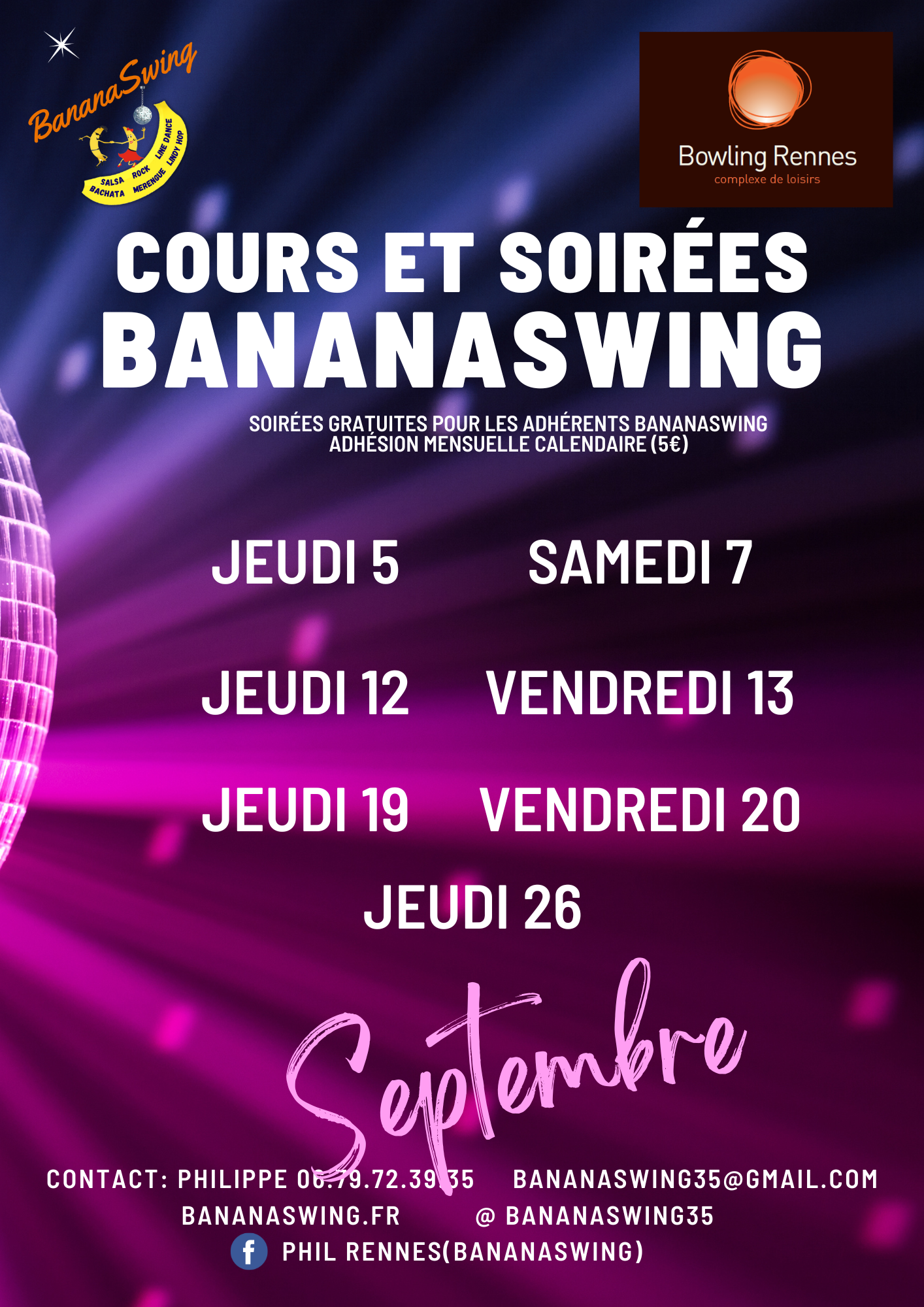 Stage de Kizomba, Rock & Bachata  + Soirée Latino-Rock au Bowling Alma