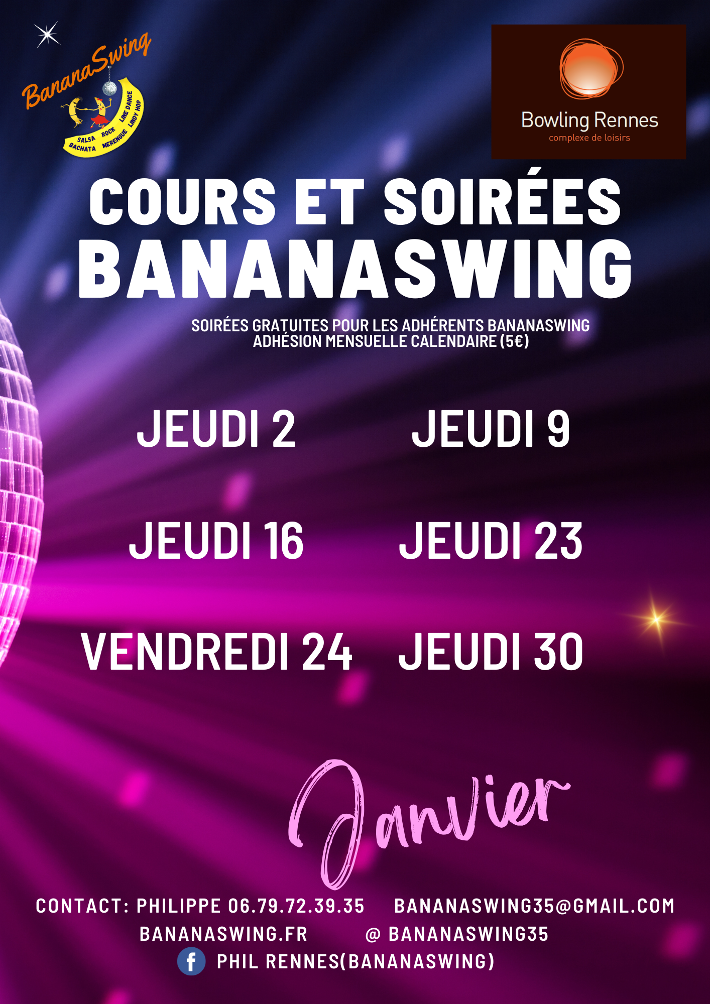 Rock, Bachata & Kizomba + Soirée Latino-Rock au Bowling Alma