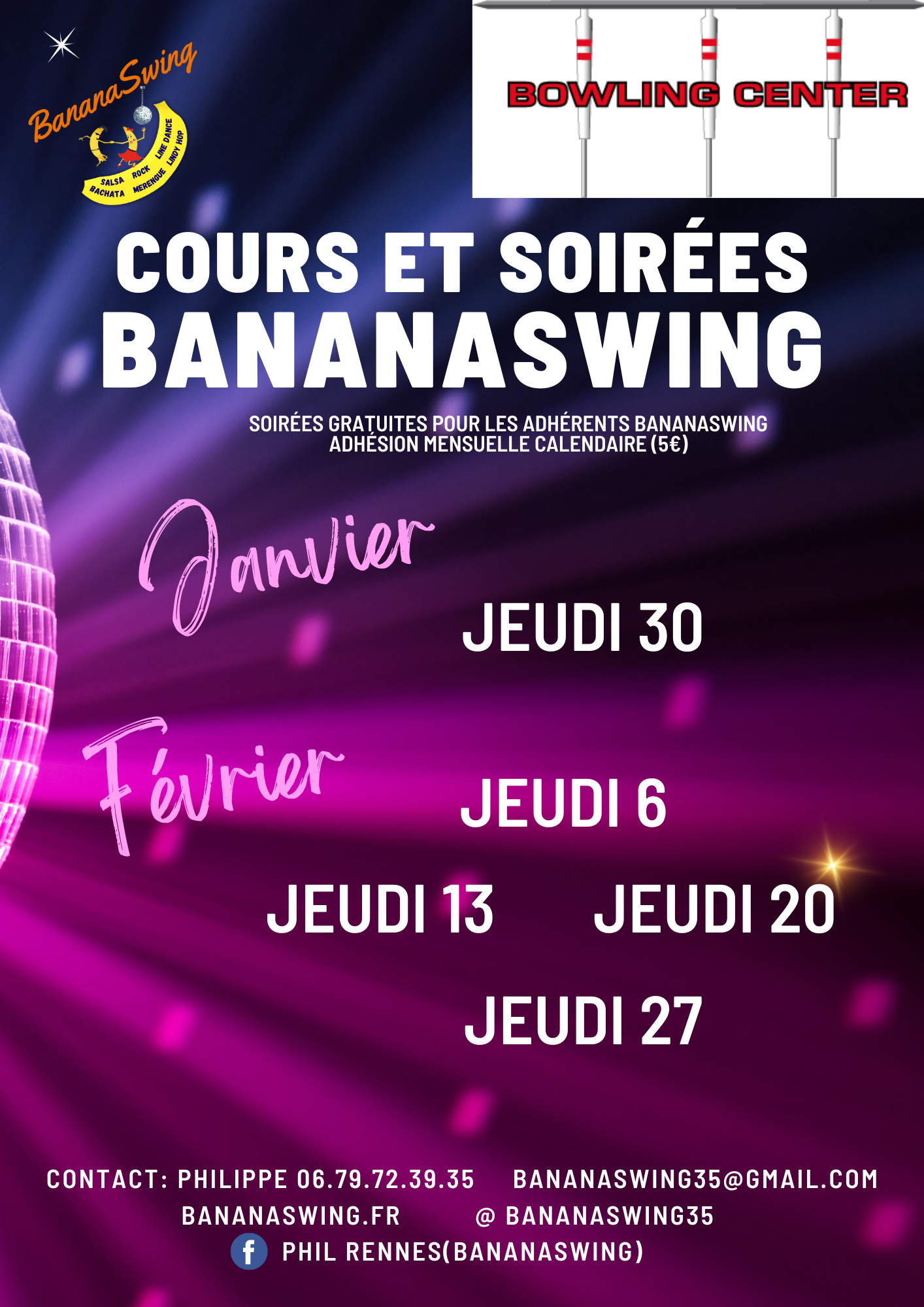 Kizomba, Rock & Bachata + Soirée Latino-Rock au Bowling Cap Malo