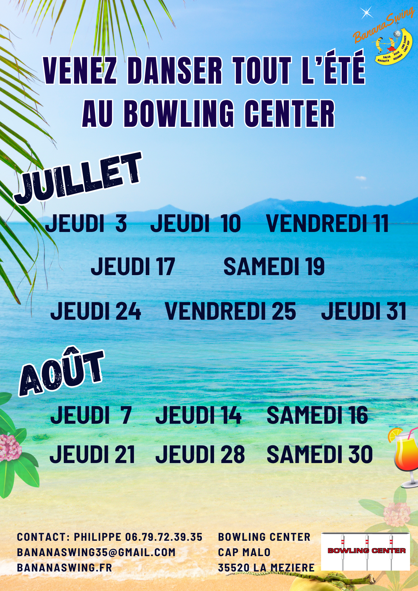 Lindy hop et Bachata + Soirée Latino-Rock au Bowling Cap Malo