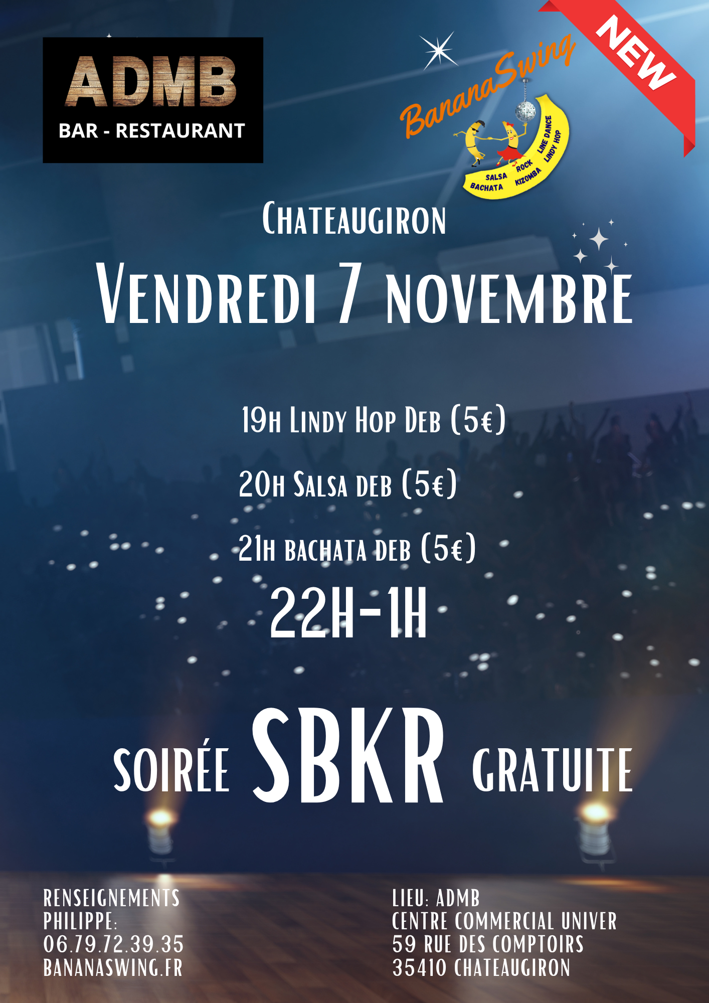 Lindy, Salsa et Bachata + Soirée Latino-Rock à l'ADMB à Chateaugiron