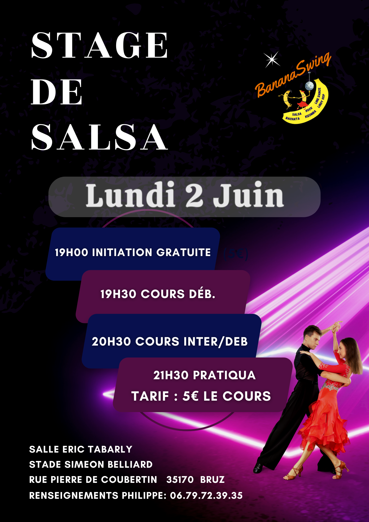 Stage de salsa cubaine à Bruz (Stade Simeon Belliard, salle ÉRIC TABARLY)