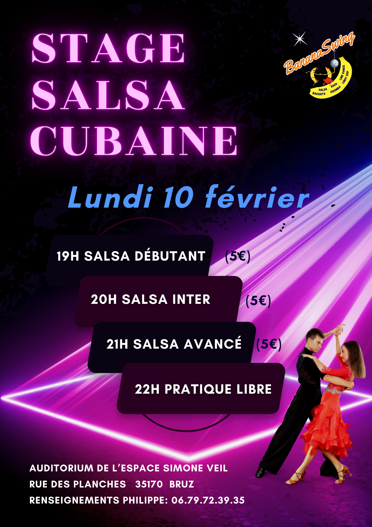 Stage de salsa cubaine à Bruz (Auditorium de l'Espace Simone Veil)