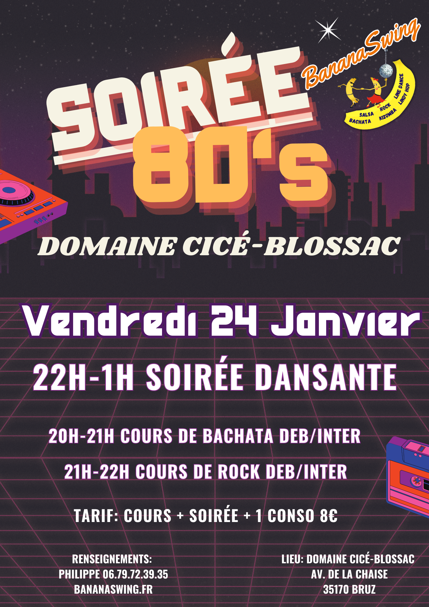 Bachata et Rock + Soirée Latino-Rock "Années 80" au Domaine de Cicé-Blossac