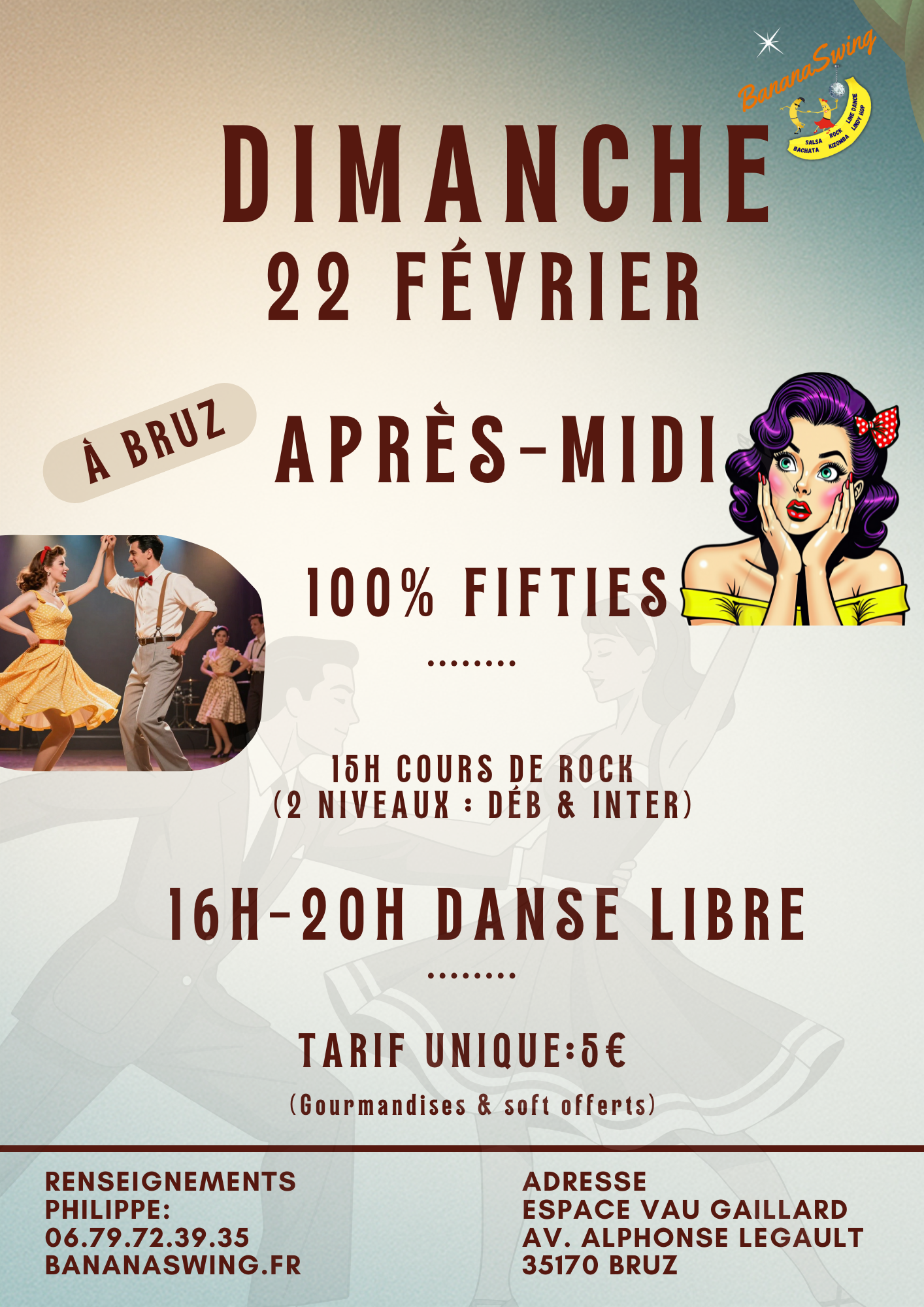 Stage de Rock & aprèm' 100% "Rock'n Roll Fifties" à l'Espace Vau Gaillard à Bruz