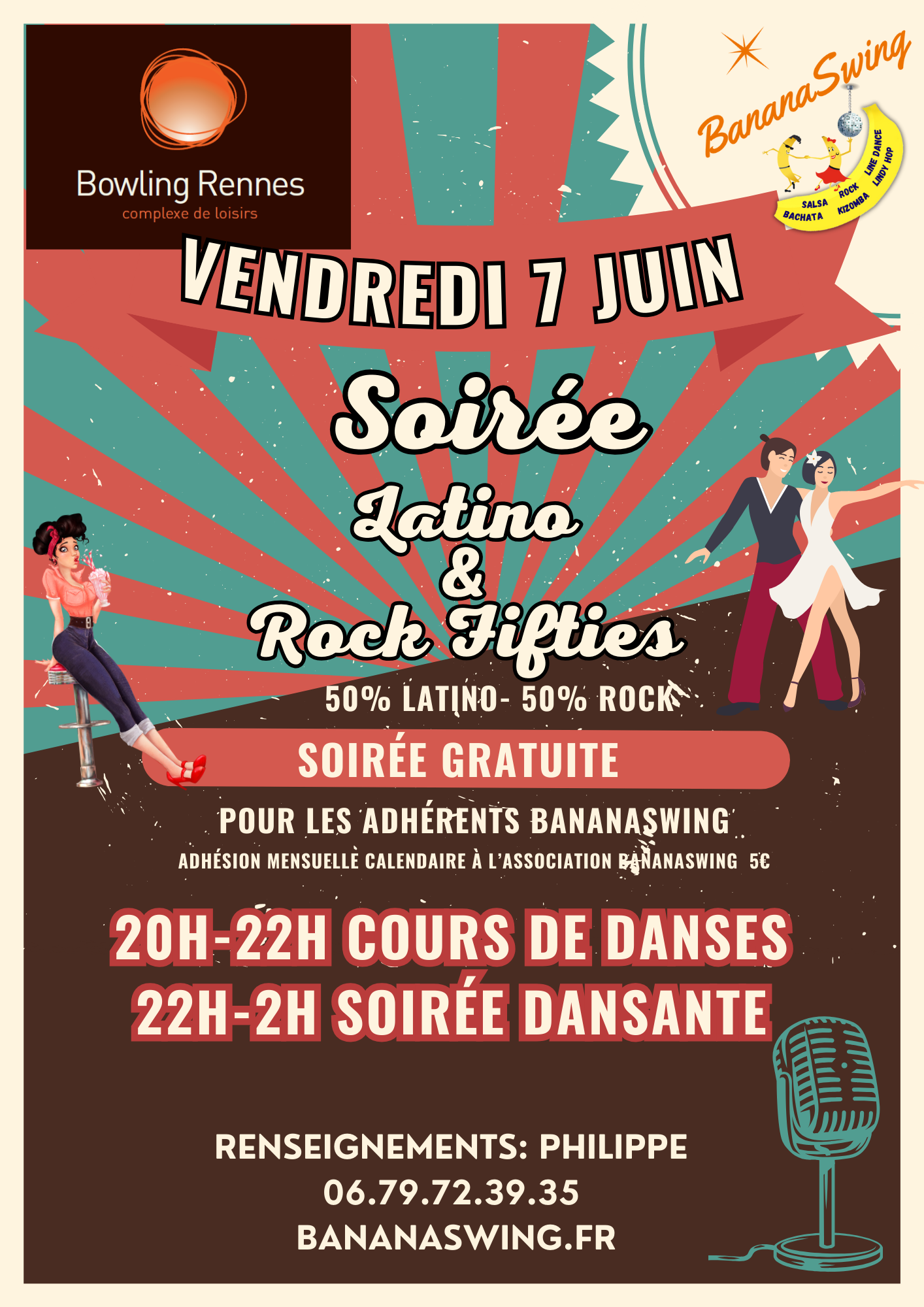Bachata et Rock + Soirée Latino-Rock au Bowling Alma