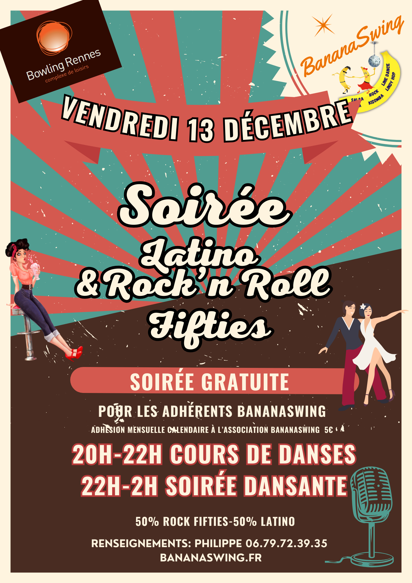 Rock et Boogie + Soirée Latino-Rock "Fifties" au Bowling Alma